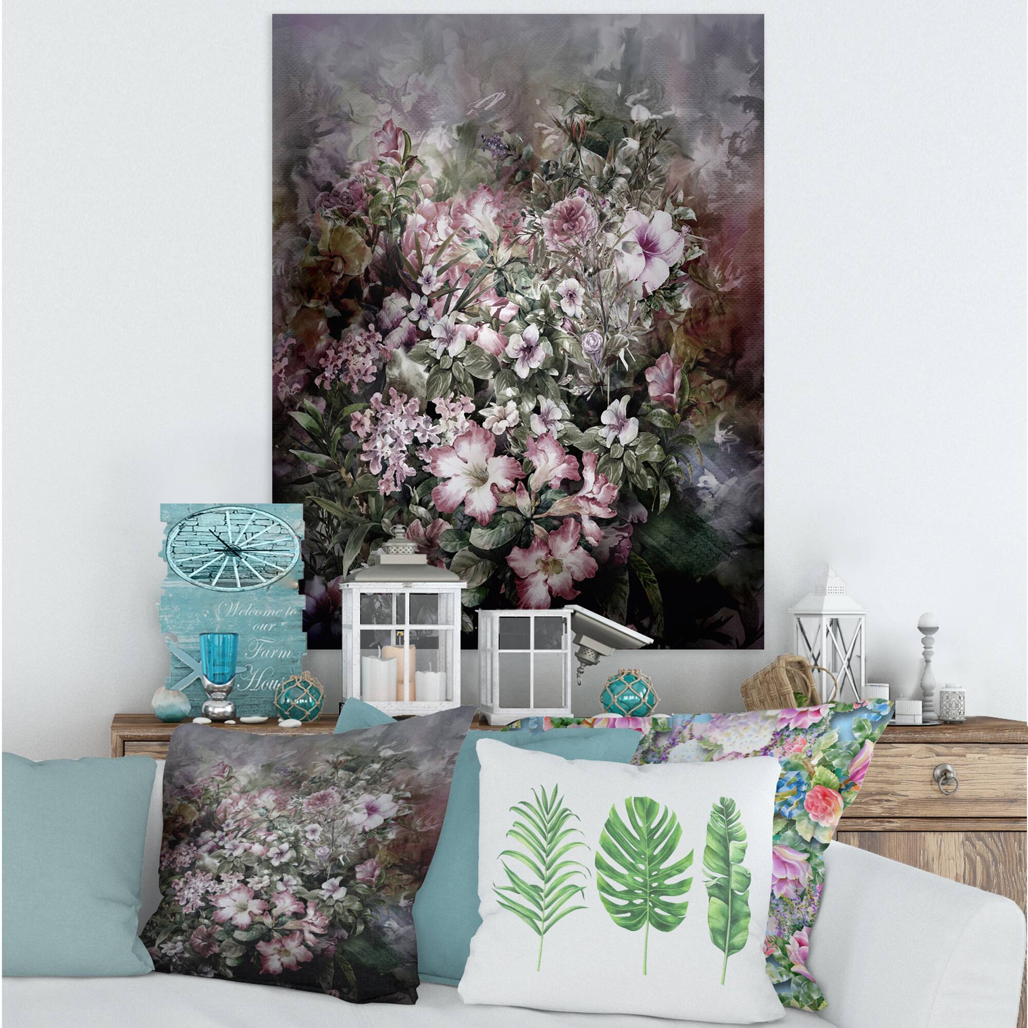 Designart - Retro Drawing of Flowers IV